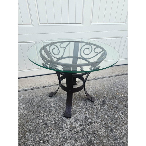 Glass Top Decorative Metal End Table