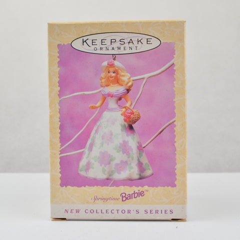 Hallmark Keepsake Holiday Barbie Ornament - Springtime Purple Floral Dress 1995