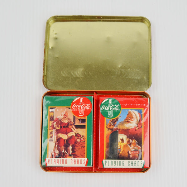 Vintage Coca-Cola Nostalgia Playing Cards - 3 Tins, 6 Sealed Decks 1994, 95, 96
