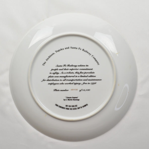 BNSF Railway Collector Plate Canyon Aspens 1994 Santa Fe Railroad Safety