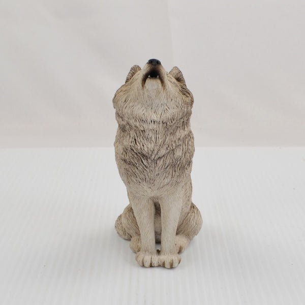 Vintage Sandra BRUE Gray Wolf Howling Sculpture  5 1/2" by Sandicast 1995
