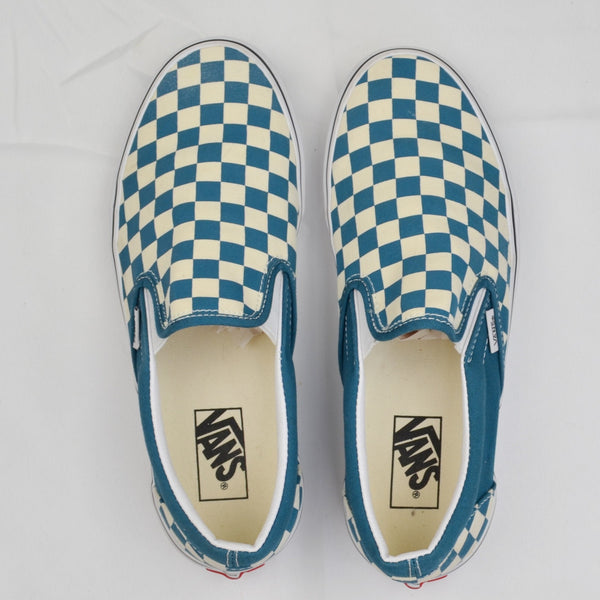 Vans Classic Slip On Sneakers Checker Board Blue & White Men’s 8.5 Women’s 10