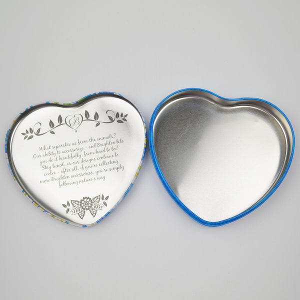 Lot of 3 Brighton Heart Shaped Jewelry Tins - Gift Boxes - Empty Metal - 5"