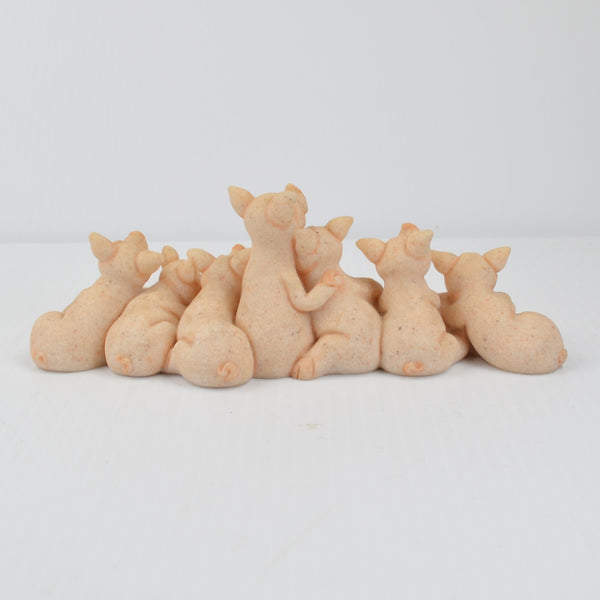 Second Nature Design Quarry Critters Piggin Out - Piglets Pigs Trough Figurine