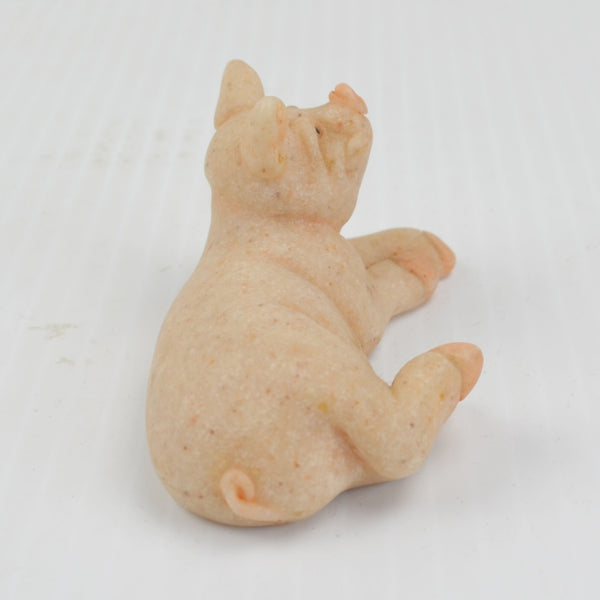Quarry Critters Patch Pig - Laying Stone Pig Figurine - 2000 Second Nature