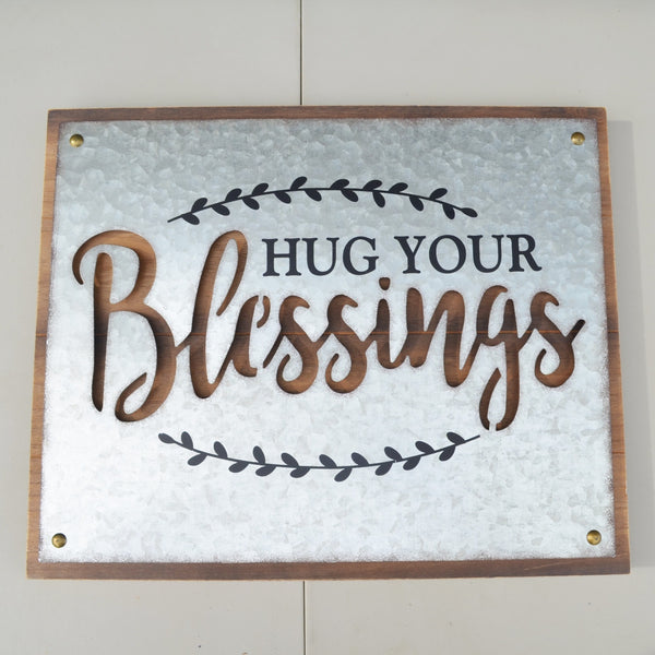 Hug Your Blessings - Metal / Wood Picture by Hallmark 19"x15.5"