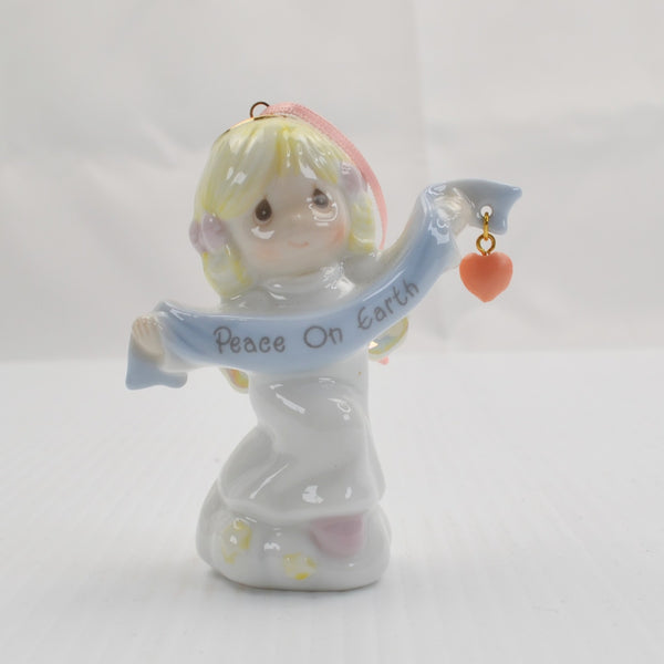 Vintage Christmas Ornament Precious Moments Porcelain Angel Peace on Earth 1998