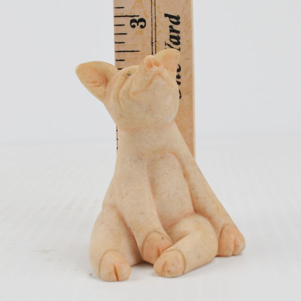 Quarry Critters Pixy Pig - Sitting Stone Pig Figurine - 2000 Second Nature