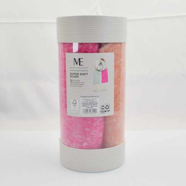 Scarf by Modern Expressions Pink/Orange/White Super Soft Scarf Wrap A Round NIB