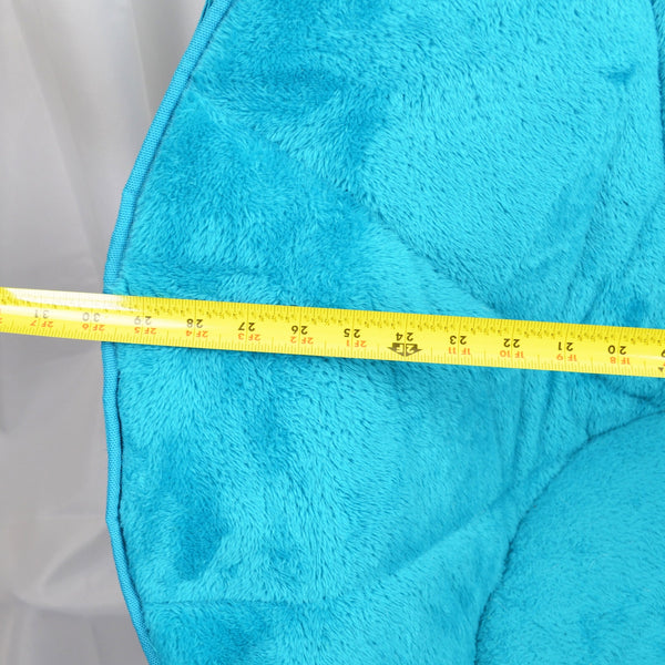 Turquoise Soft Cozy Saucer Chair - 30" Diameter - Removable Cover, Folds Flat