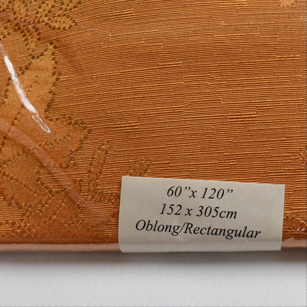 Benson Mills Countryside Leaves Jacquard Tablecloth 60 X 120 Oblong Rust Orange