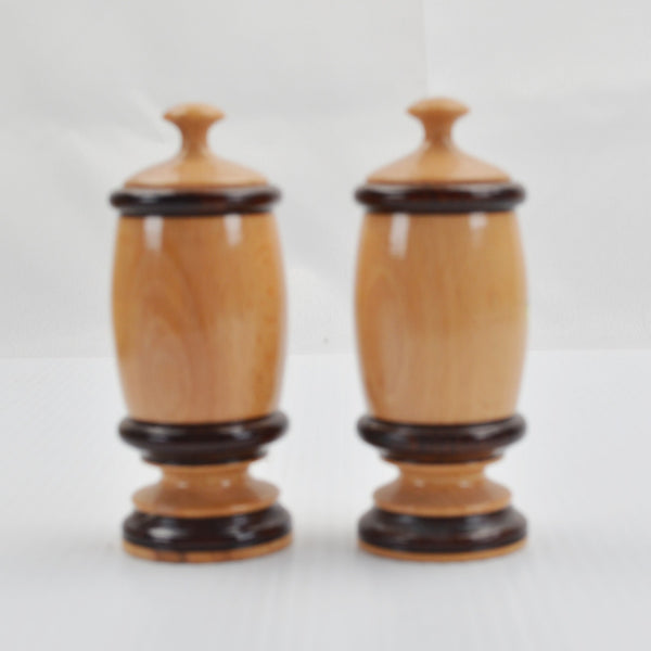 Vintage Souvenir Spice Rack: Bulgaria Wooden Spice Jars - Hand Painted Folk Art