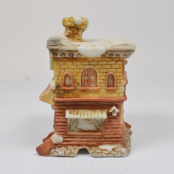 Lot 3 Mini Christmas Village Houses, Fabric Shop, Bakery, Grocery + Light Cords
