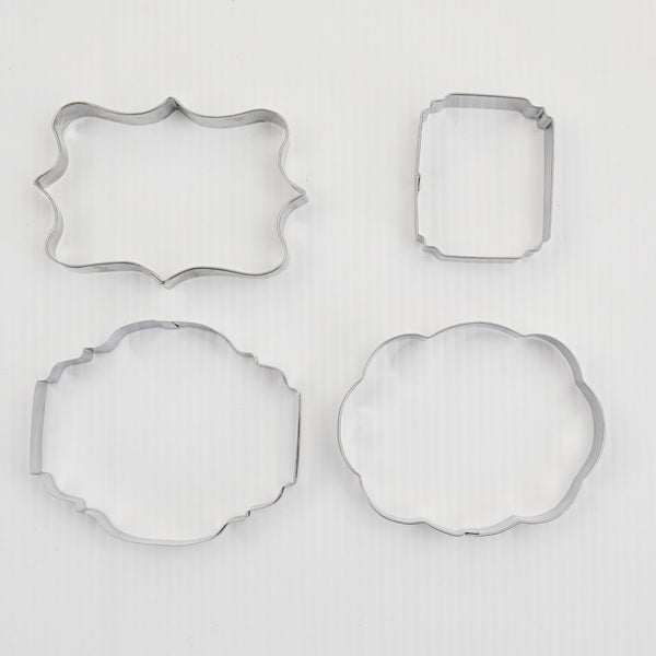 Wilson Frame, Plaque Cookie Cutters Metal Lot of 4 Various Sizes
