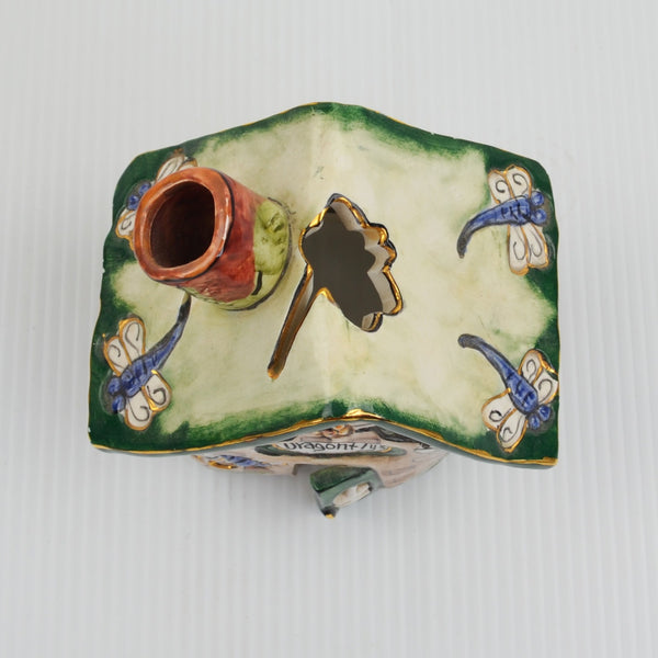 Blue Sky Clayworks, Signed by Heather Goldminc - Dragonfly Meadow Tea Light 5.5”