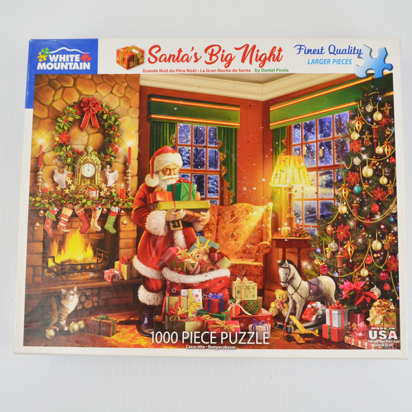 White Mountain Christmas Puzzle - Santa's Big Night - 1000 Piece Jigsaw Puzzle
