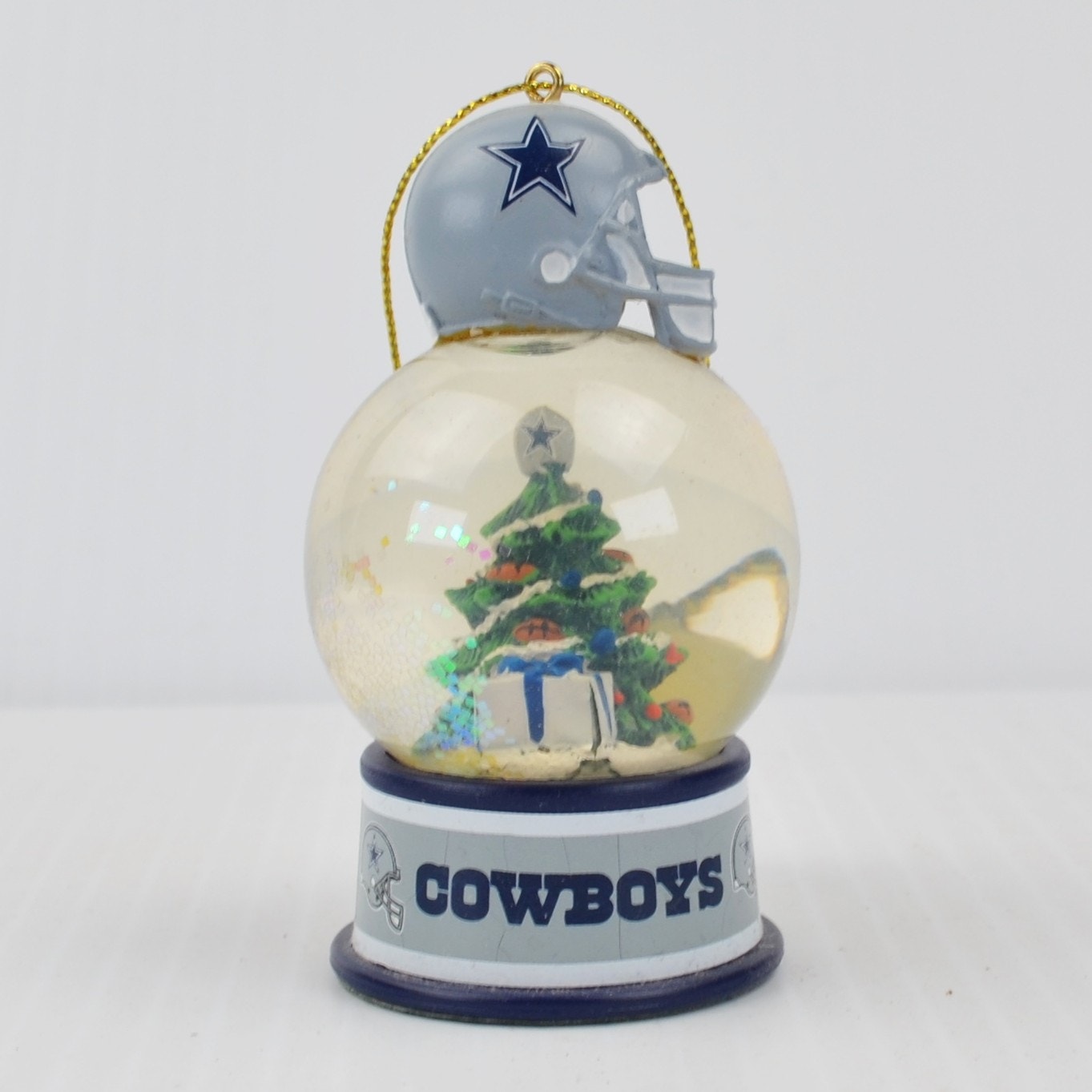 Danbury Mint Dallas Cowboys Snow Globe Christmas Ornament Helmet Christmas Tree