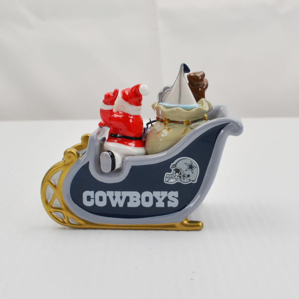 Danbury Mint Dallas Cowboys NFL Christmas Ornament Santa Sleigh 2008 - In Box