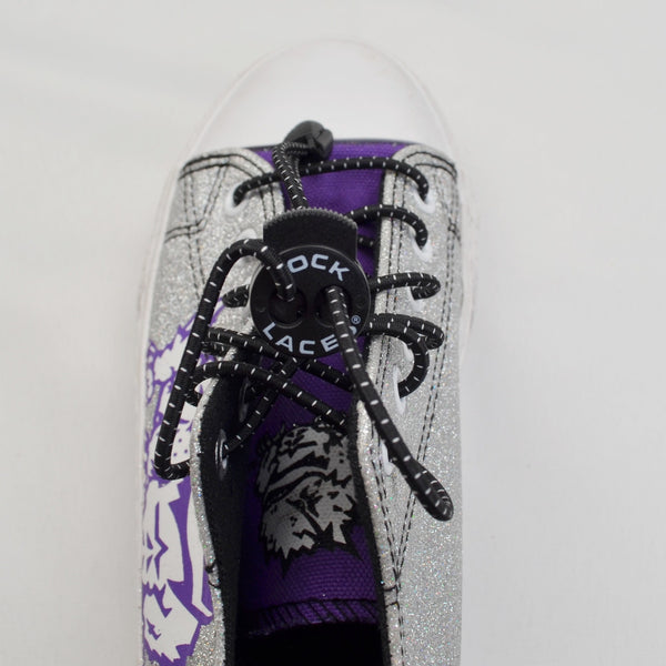 Foco TCU Horned Frogs Glitter Purple/Silver Sneakers Womens Size 9 - Lock Laces