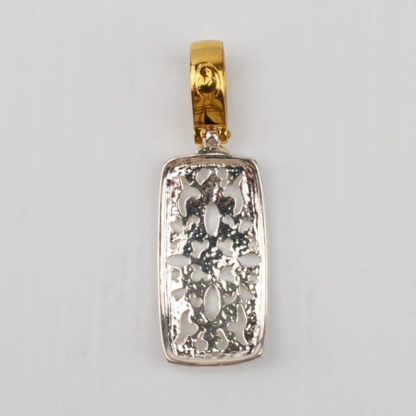 Drop Filigree Dual Tone Silver Gold Necklace Pendant - Signed Premier Designs