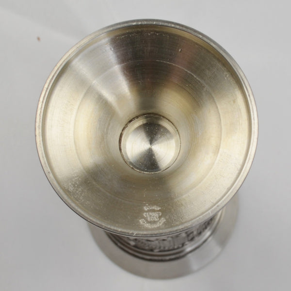OLWE 94% Pewter 8 in. Chalice Goblet - W Germany Wine Cup - Embossed