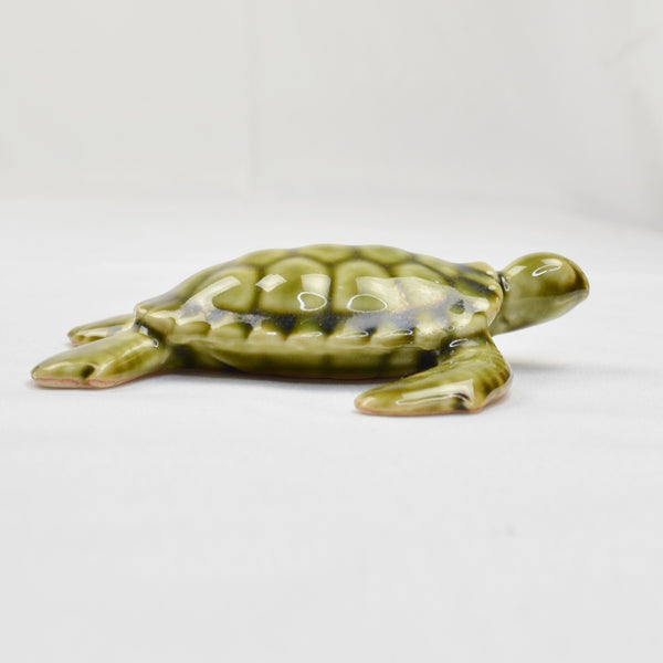 Vintage Studio Art Pottery Sea Turtle Figurine Hawaiian Handmade Miniature 4"