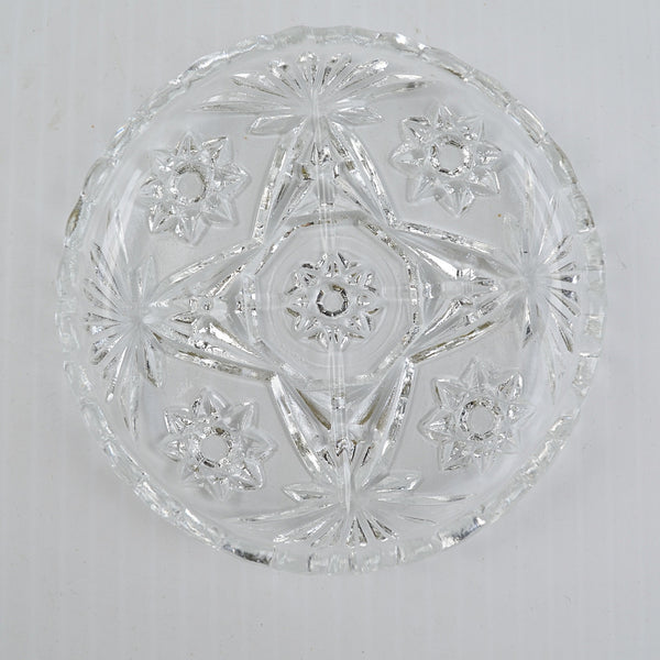 Vintage Crystal Coaster Set Of 6 Cut Glass Scalloped Edge - Mid Century Modern