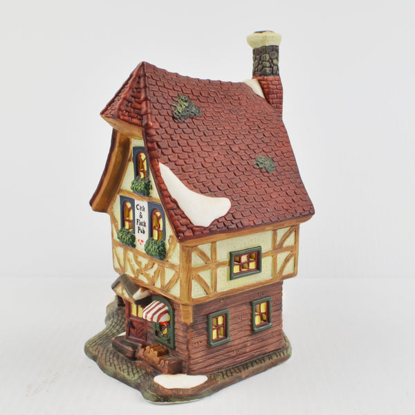 Santa's Workbench Collection Victorian Cast & Flask Pub 1999 - New LED Light