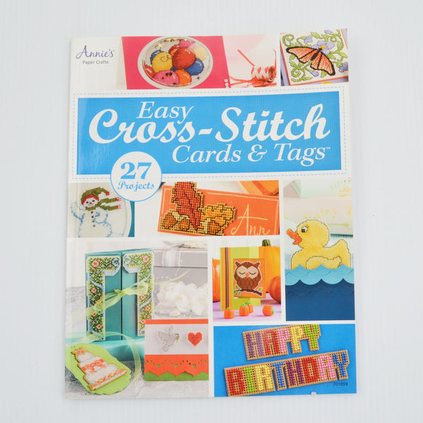 Annies Easy Cross Stitch Cards Tags & Holiday Plastic Canvas Coasters - Lot of 2