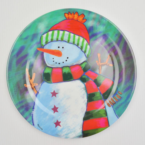 Melamine Christmas Dinnerware Plates Holiday, Snowman by Mario - Set of 6