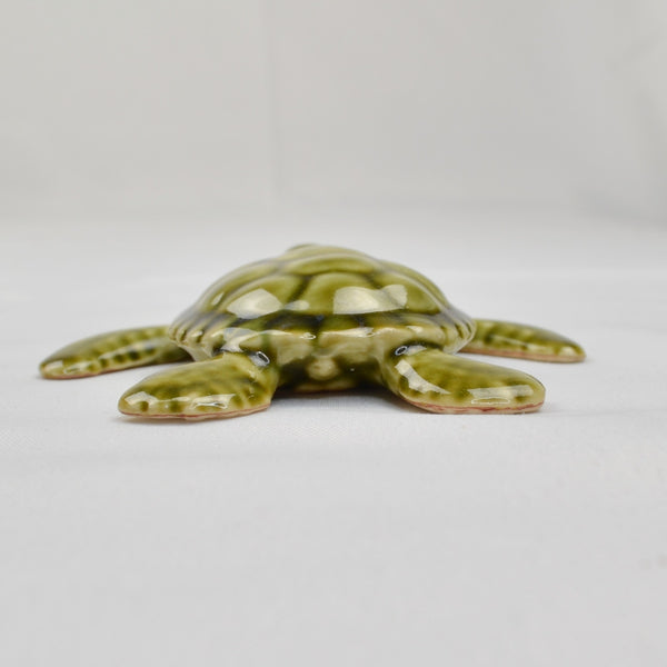 Vintage Studio Art Pottery Sea Turtle Figurine Hawaiian Handmade Miniature 4"