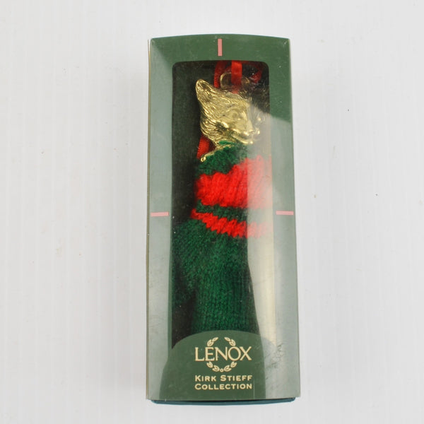 Lenox Kirk Stieff Pewter Christmas Kitty Ornament - Cat Kitten Christmas Mitten