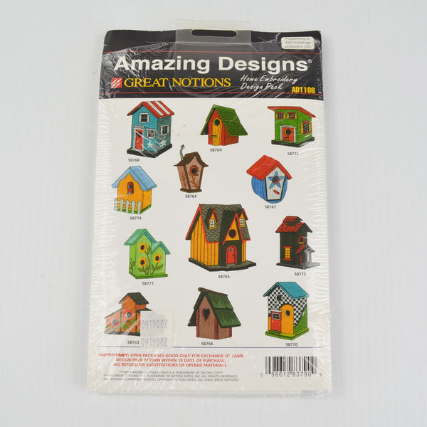 Lot of 3 Amazing Designs Great Notions Embroidery Design Floppy Disc Birdhouses