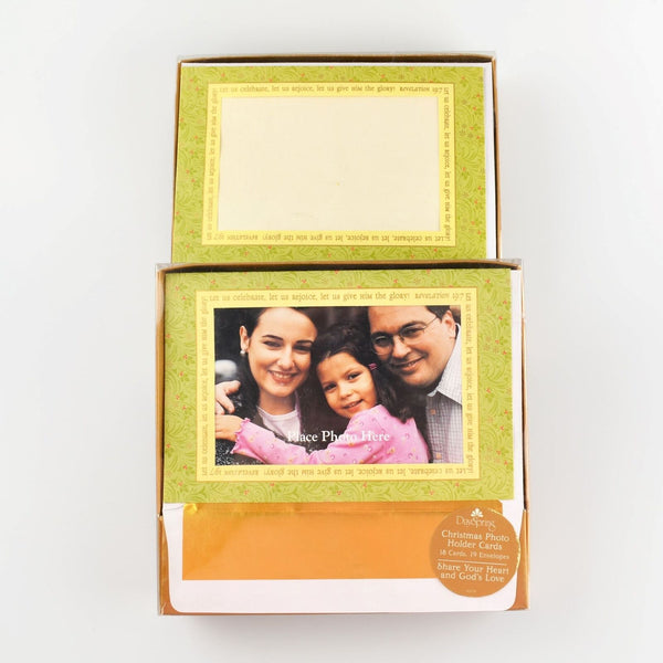 Lot of 2 Photo Holder Christmas Holiday Cards With Envelopes For 4x6 Photo - NEW