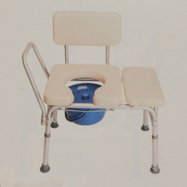 Combination Transfer Bench and Commode, Padded - New in Box