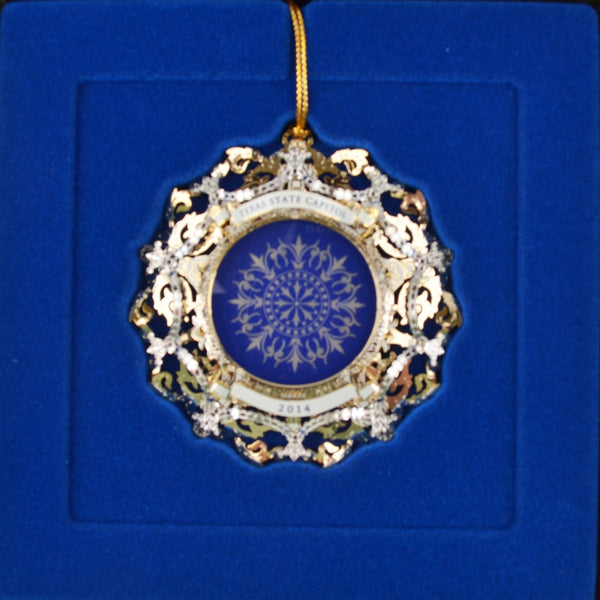 2014 Texas State Capitol Ornament - Booklet - Blue Oculus Window - NEW
