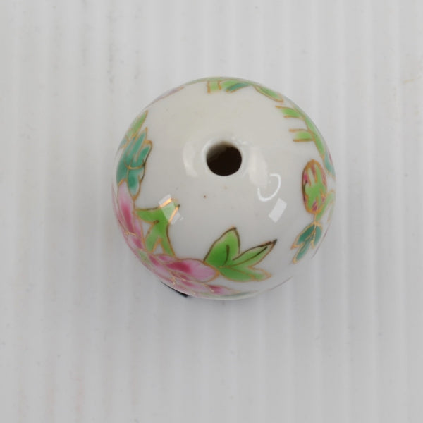 Vintage Hand Painted Porcelain Mini Egg Polished Floral Gold Trim Wood Stand 2"