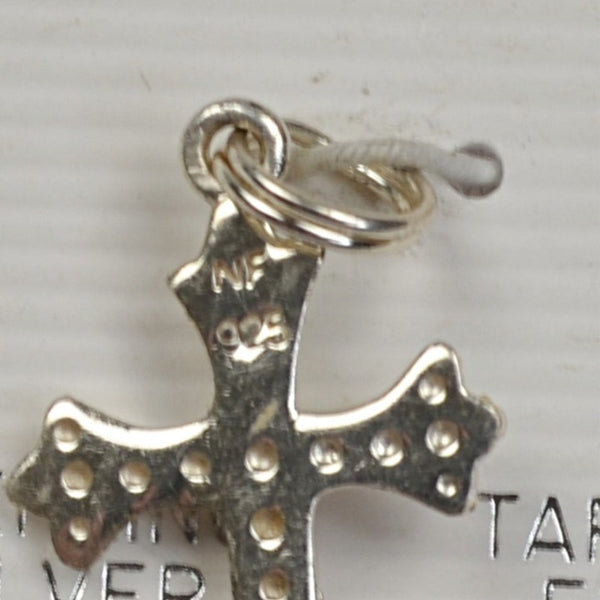 925 Sterling Silver Small Crucifix Cross Pendant Bracelet Charm 1" Tarnish Free