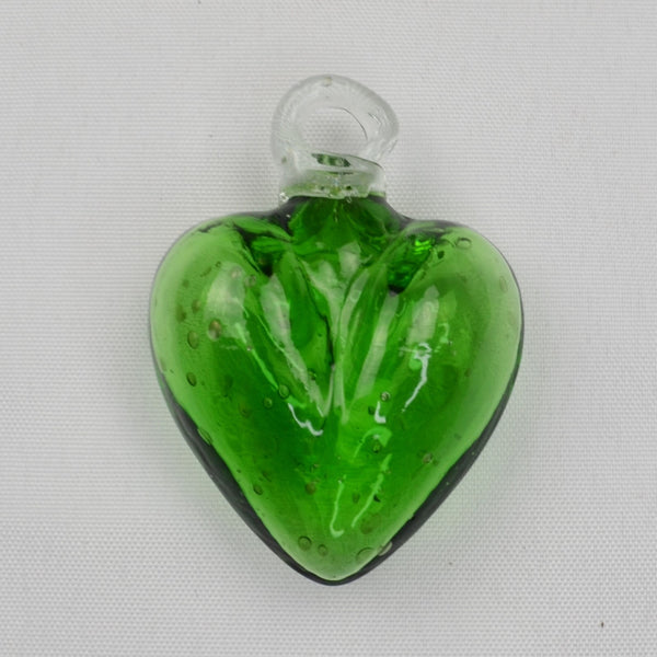 Blown Art Glass Heart Figurine Ornament Pendant - Small Murano Style 2.5"