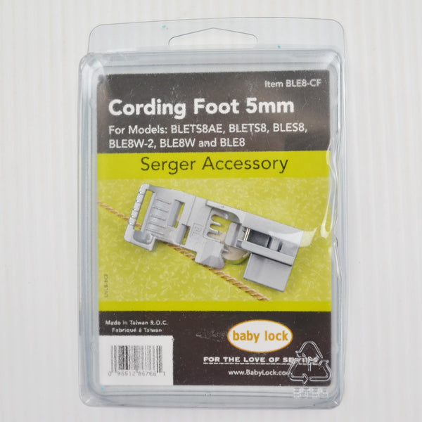 Baby Lock Cording Foot 5mm Serger Accessory BLE8-CF FOR BLE8W-2 BLE8W BLE8