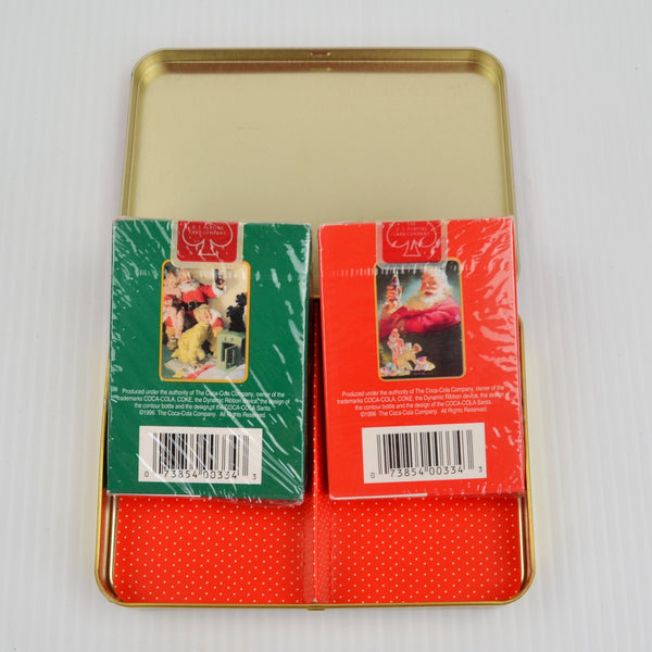 Vintage Coca-Cola Nostalgia Playing Cards - 3 Tins, 6 Sealed Decks 1994, 95, 96