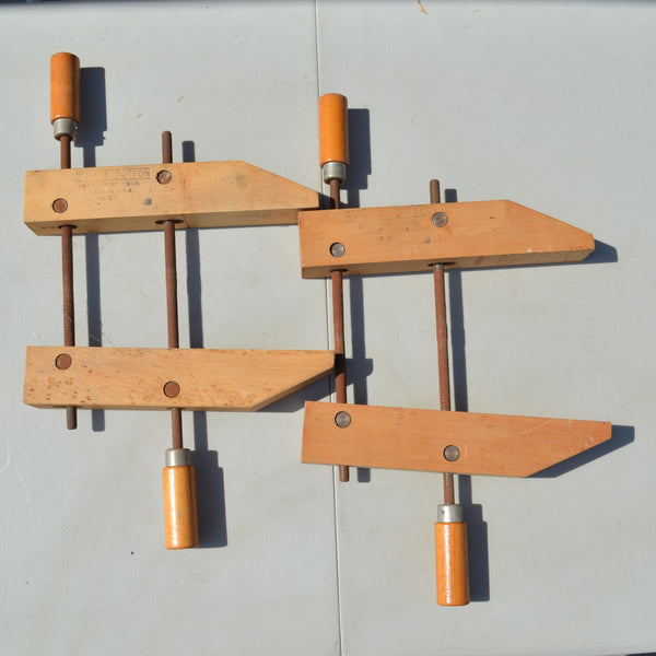 Lot of 2 Vintage 12" Brink & Cotton Hand-Screw Wood Clamps Made in the USA