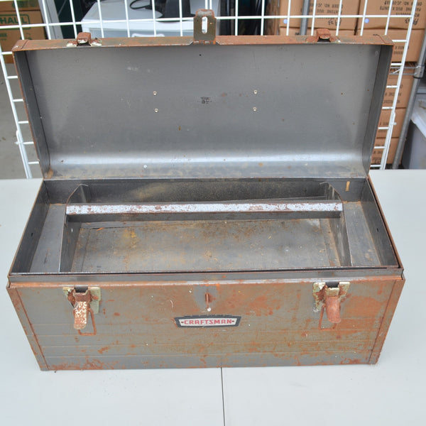 Vintage Craftsman Gray Toolbox - Rusty 20"