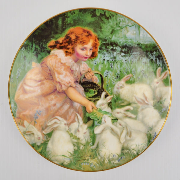 Vintage Coalport Pears Bone China Plaque / Plate Pets Sheridan Knowles Rabbits