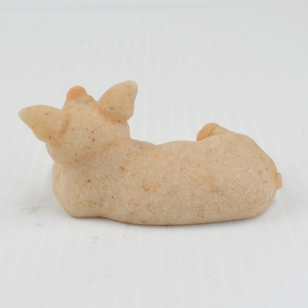 Quarry Critters Patch Pig - Laying Stone Pig Figurine - 2000 Second Nature