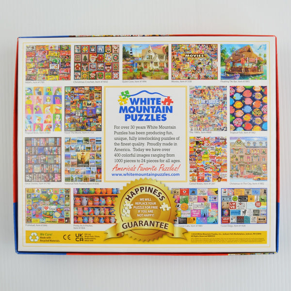 White Mountain Collage Puzzle - Popcorn 1000 Piece Jigsaw Puzzle - 24 X 30