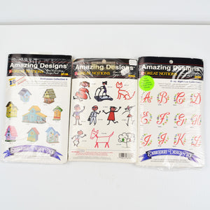 Lot of 3 Amazing Designs Great Notions Embroidery Design Floppy Disc Birdhouses