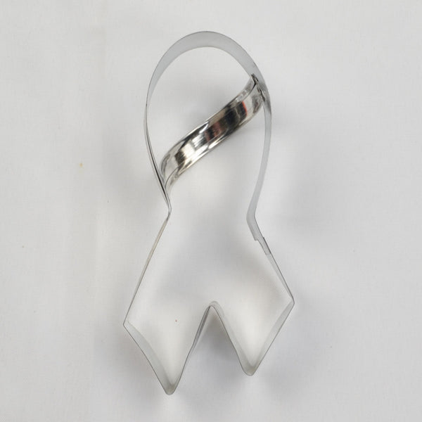 Awareness Ribbon Cookie Cutter / Stamp Cancer, Metal Ribbon Cookie Cutter 5.5"