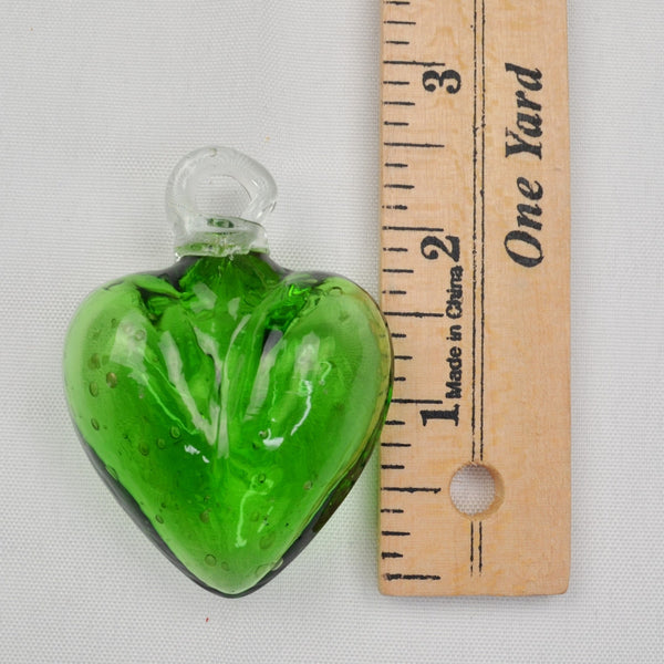 Blown Art Glass Heart Figurine Ornament Pendant - Small Murano Style 2.5"