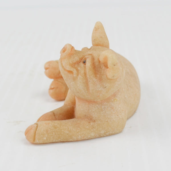 Second Nature Quarry Critters Patch Pig - Laying Stone Pig Figurine - 2000
